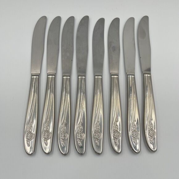 8 Qty Lot Oneida ROSEANNE Stainless Silverware Replacement Flatware Floral Rose - Picture 3 of 6